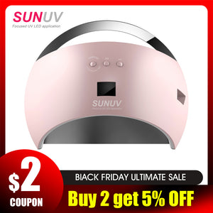 SUNUV SUN6 Smart Lamp Nail LED UV Lamp Dryer Metal Bottom LCD Timer Multicolors for Curing UV Gel Polish Nail Art Tools