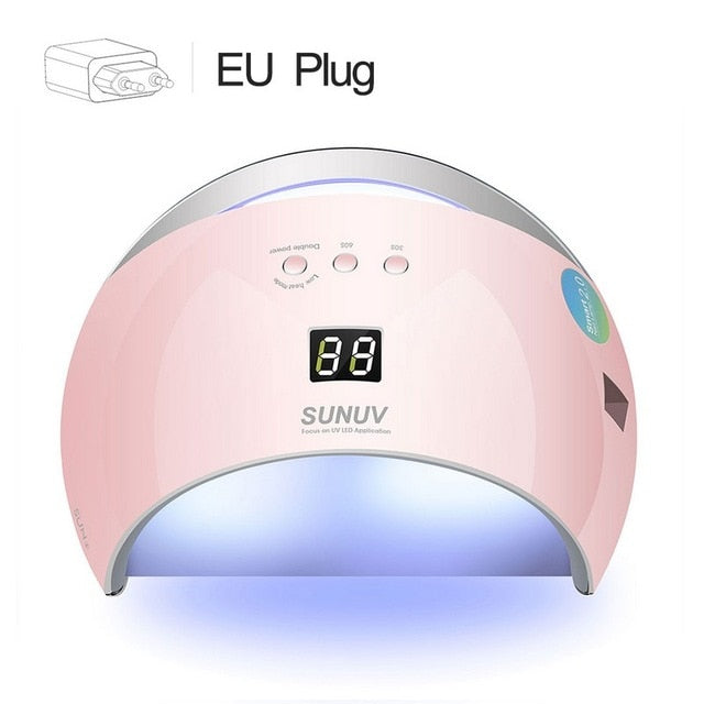 SUNUV SUN6 Smart Lamp Nail LED UV Lamp Dryer Metal Bottom LCD Timer Multicolors for Curing UV Gel Polish Nail Art Tools